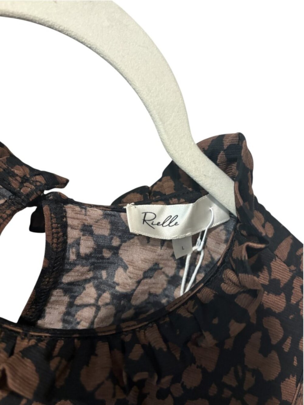 Rielle Leopard Print Ruffle Neck Tank Top - Picture 5 of 7